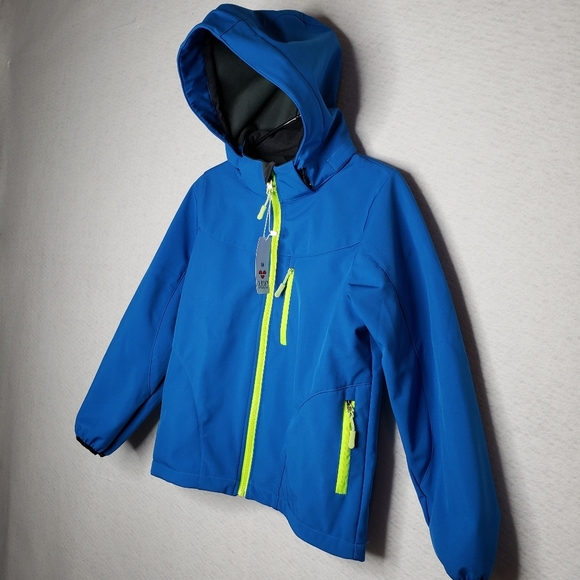 M2C Boys Blue Reflective Full Zip Removable Hood Rain Jacket Size 11 - Picture 3 of 9